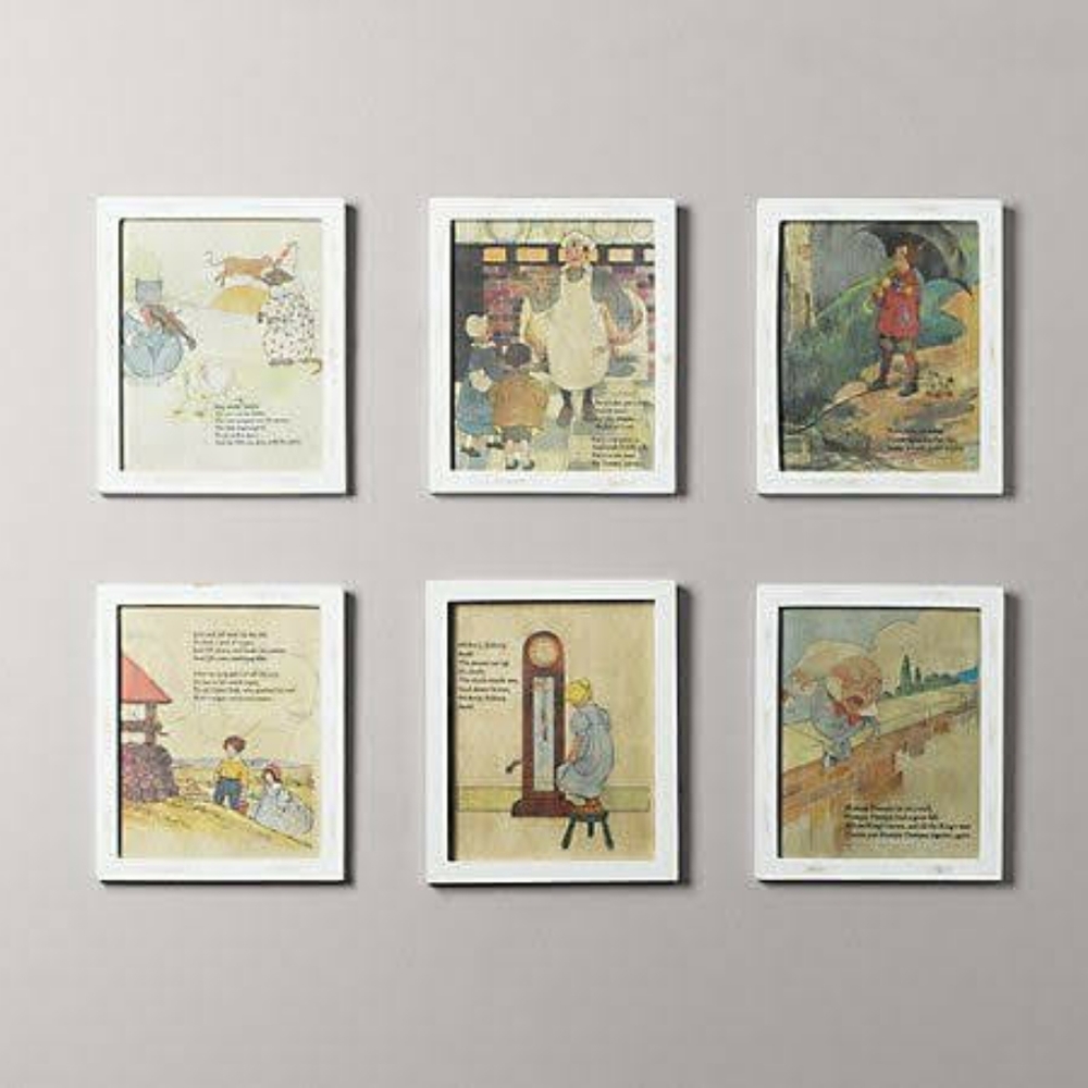 Restoration Hardware 'Mother Goose Nursery Rhyme' Wall Art Set (6)